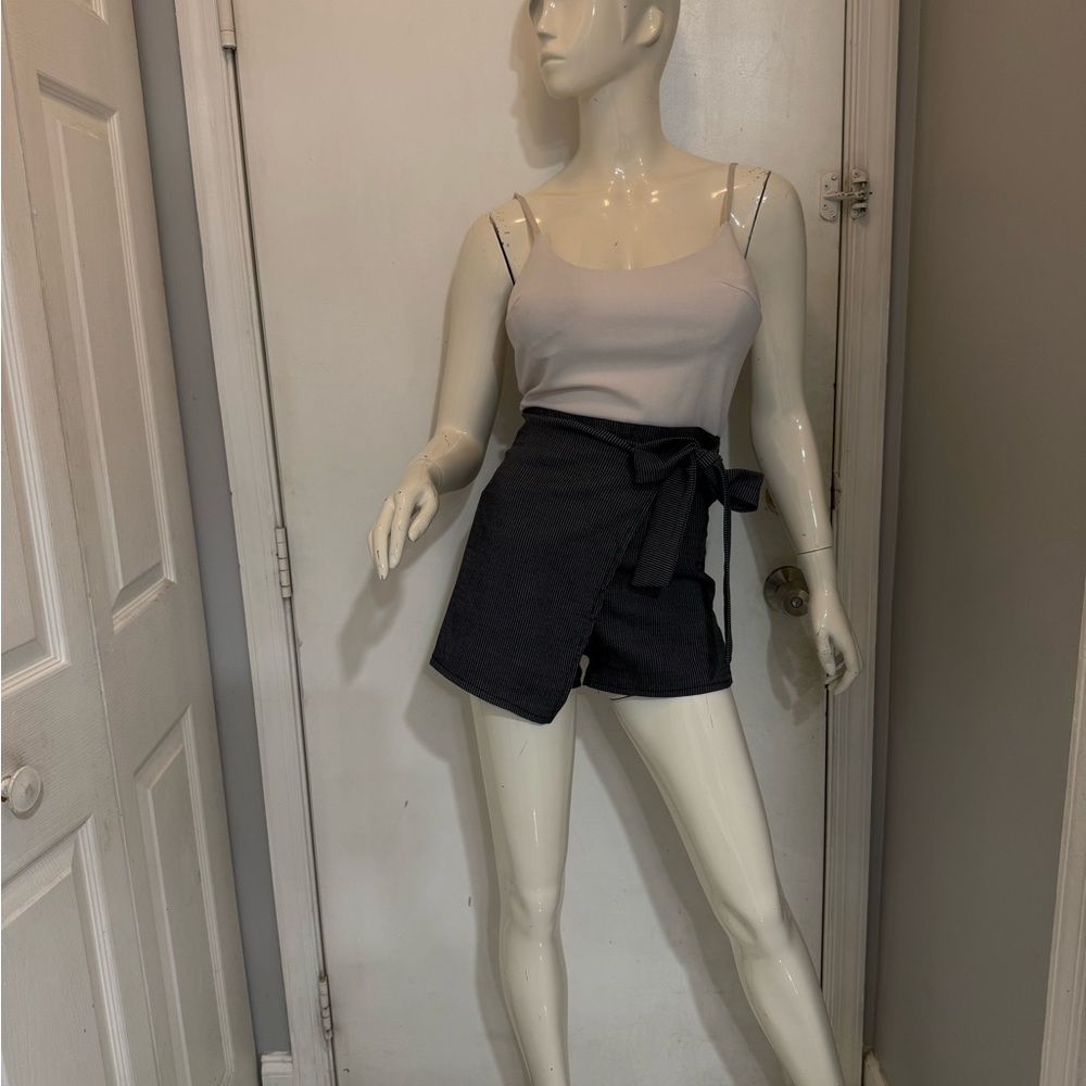 Women's Black Tie-Waist Shorts